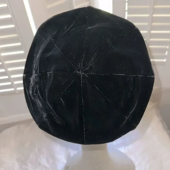 Vintage‎ 50s Black Velvet Beret - Picture 3 of 7